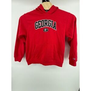 VTG Champion Georgia Bulldogs Red Hoodie Sweatshirt Pullover Mens  L